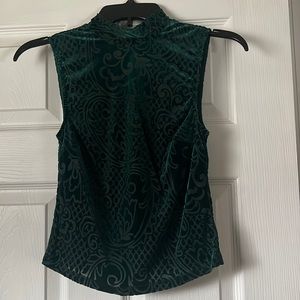 GORGEOUS EMBROIDERED GREEN VELVET BEBE TOP